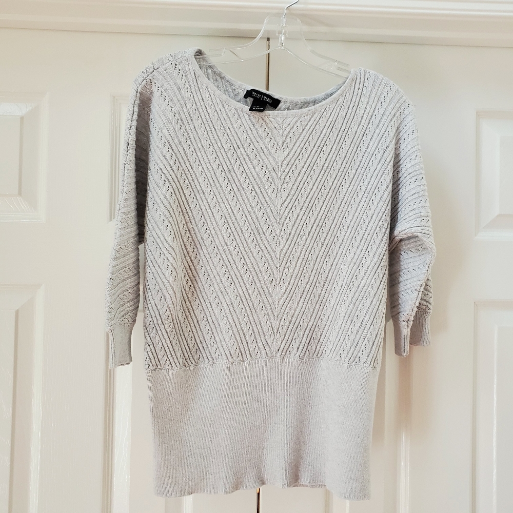 WHBM Gray & Silver Dolman Sleeve sweater